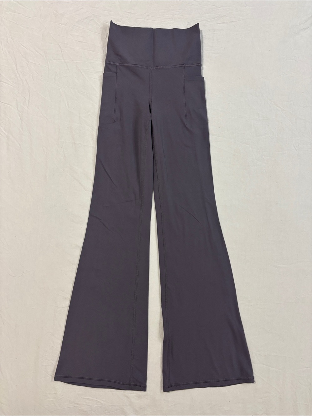 Athleta Salutation Stash Flare Pant in Purple-Grey